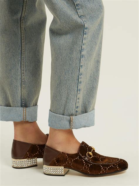 brown velvet gucci loafers|blue gucci loafers women's.